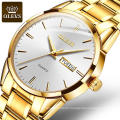 2020 OLEVS Popular Stainless Steel band Gold watch factory OEM Logo wristwatches for hot selling luxury mens Quartz watch